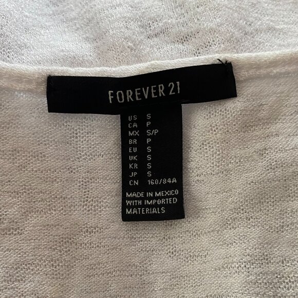 FOREVER 21 White Soft knit Low V-neck Harness Slouch Tank cami *SMALL* B161 - Picture 5 of 5